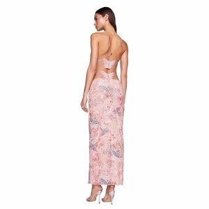 I.AM.GIA ELLERY DRESS Women's Large Strappy Open Back Pink V-neck Maxi Sexy